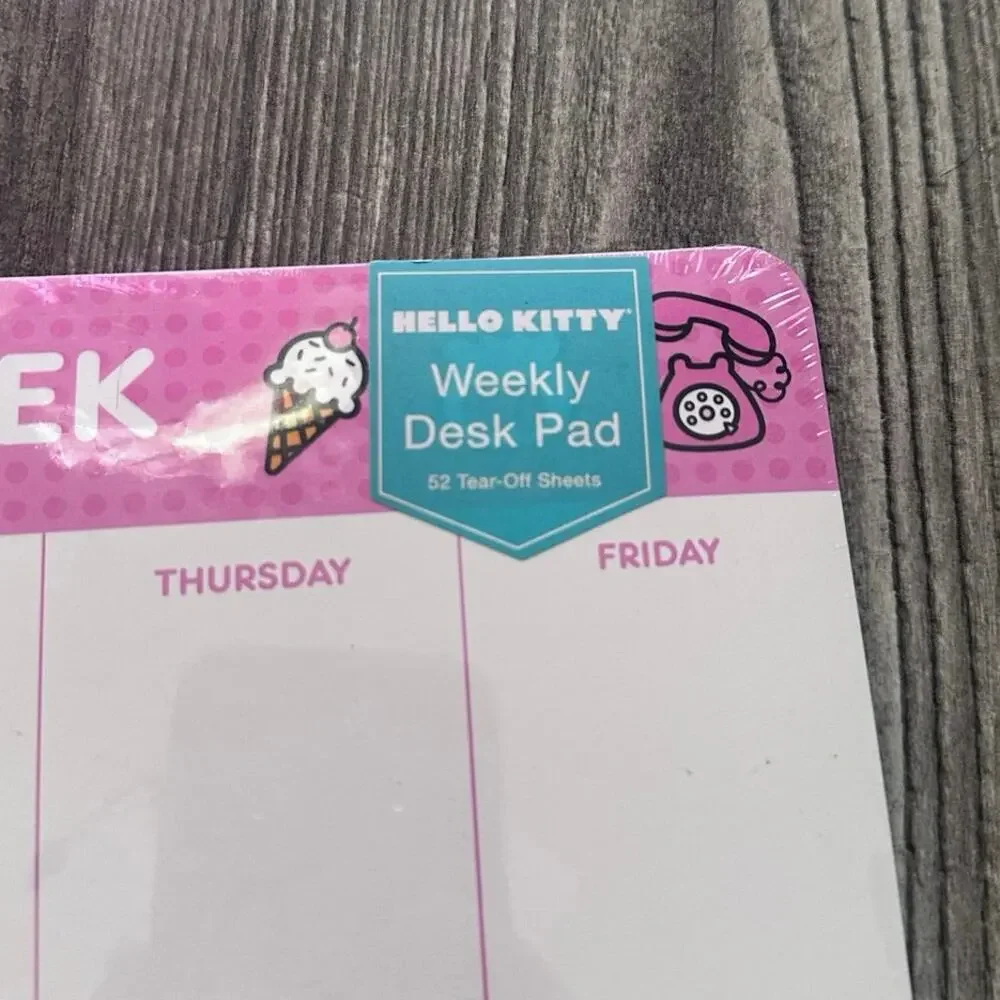 sanrio hello kitty weekly desk pad, never used